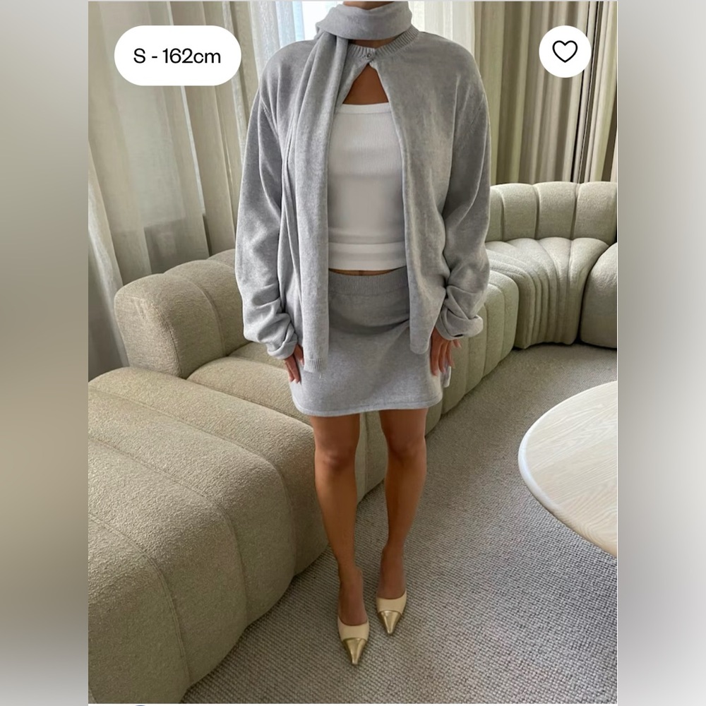 Djerf Ave - Grey Button Up Cardigan Grey Melange